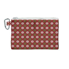 Christmas Paper Wrapping Pattern Canvas Cosmetic Bag (medium) by Wegoenart