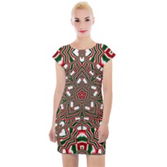 Christmas Kaleidoscope Cap Sleeve Bodycon Dress by Wegoenart