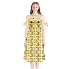 Pattern Background Abstract Design Shoulder Tie Bardot Midi Dress by Wegoenart