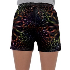 Fractal Colorful Pattern Texture Sleepwear Shorts by Wegoenart