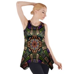 Fractal Detail Elements Pattern Side Drop Tank Tunic by Wegoenart