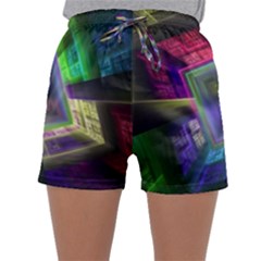 Perspective Technology Fractal Sleepwear Shorts by Wegoenart