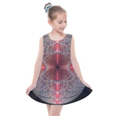 Fractal Diamond Circle Pattern Kids  Summer Dress by Wegoenart