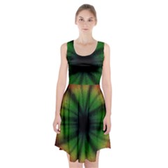 Sunflower Digital Flower Black Hole Racerback Midi Dress by Wegoenart