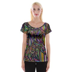 Abstract Background Cap Sleeve Top by Wegoenart