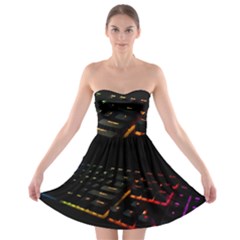 Keyboard Led Technology Strapless Bra Top Dress by Wegoenart