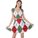 Red Green White Argyle Navy Cap Sleeve Dress View1