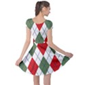 Red Green White Argyle Navy Cap Sleeve Dress View2