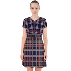 Plaid Tartan Scottish Navy Gold Adorable In Chiffon Dress by Wegoenart