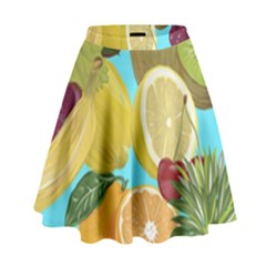 Fruit Picture Drawing Illustration High Waist Skirt by Wegoenart