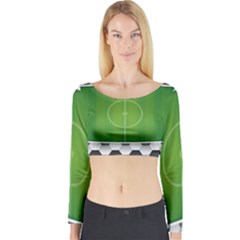 Background Sports Soccer Football Long Sleeve Crop Top by Wegoenart