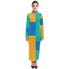 Unique Background Abstract Turtleneck Maxi Dress by Wegoenart