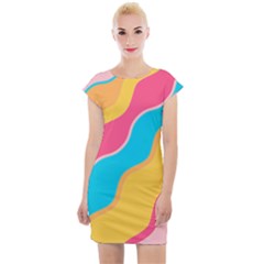 Cake Color Palette Painting Cap Sleeve Bodycon Dress by Wegoenart