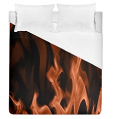 Smoke Flame Abstract Orange Red Duvet Cover (queen Size) by Wegoenart