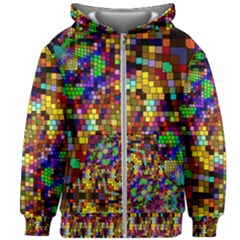 Color Mosaic Background Wall Kids  Zipper Hoodie Without Drawstring by Wegoenart