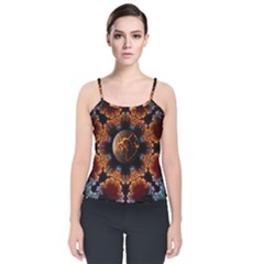 Fractal Space Fantasy Velvet Spaghetti Strap Top by Wegoenart