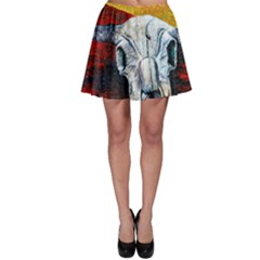 Skull 2 Skater Skirt by Azure