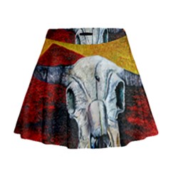 Skull 2 Mini Flare Skirt by Azure