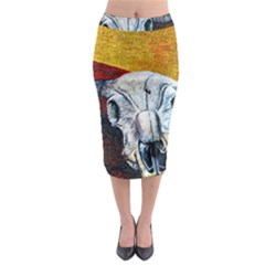 Skull 2 Midi Pencil Skirt by Azure