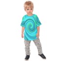 Groovy Cool Abstract Aqua Liquid Art Swirl Painting Kids  Raglan Tee View1