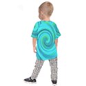 Groovy Cool Abstract Aqua Liquid Art Swirl Painting Kids  Raglan Tee View2