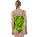 Groovy Abstract Green Liquid Art Swirl Painting Twist Front Tankini Set View2