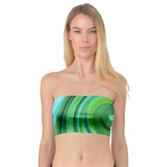 Groovy Abstract Turquoise Liquid Swirl Painting Bandeau Top by myrubiogarden