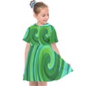 Groovy Abstract Turquoise Liquid Swirl Painting Kids  Sailor Dress View1