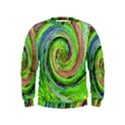 Groovy Abstract Green And Crimson Liquid Swirl Kids  Sweatshirt View1