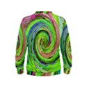 Groovy Abstract Green And Crimson Liquid Swirl Kids  Sweatshirt View2