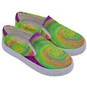 Groovy Abstract Purple And Yellow Liquid Swirl Kids  Canvas Slip Ons View3