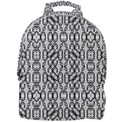 Black And White Intricate Modern Geometric Pattern Mini Full Print Backpack by dflcprintsclothing