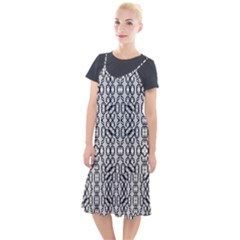 Black And White Intricate Modern Geometric Pattern Camis Fishtail Dress by dflcprintsclothing