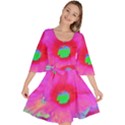 Psychedelic Pink And Red Hibiscus Flower Velour Kimono Dress View1