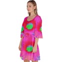 Psychedelic Pink And Red Hibiscus Flower Velour Kimono Dress View2