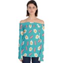 Bacon and Egg Pop Art Pattern Off Shoulder Long Sleeve Top View1