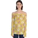 Bacon and Egg Pop Art Pattern Off Shoulder Long Sleeve Top View1