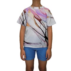 Art Painting Abstract Canvas Kids  Short Sleeve Swimwear by Pakrebo