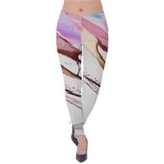 Art Painting Abstract Canvas Velvet Leggings by Pakrebo