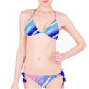 Painting Abstract Blue Pink Spots Classic Bikini Set View1