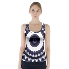 Design Mandala Pattern Circular Racer Back Sports Top by Pakrebo