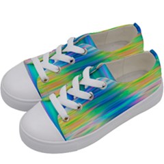 Wave Rainbow Bright Texture Kids  Low Top Canvas Sneakers by Pakrebo