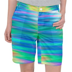 Wave Rainbow Bright Texture Pocket Shorts by Pakrebo