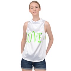 I Lovetennis High Neck Satin Top by Greencreations