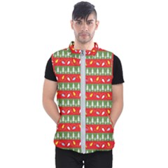 Christmas Papers Red And Green Men s Puffer Vest by Pakrebo