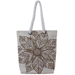 Flower Mandala Christmas Xmas Full Print Rope Handle Tote (small) by Pakrebo