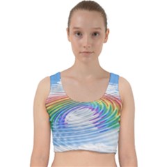 Rainbow Clouds Intimacy Intimate Velvet Racer Back Crop Top by Pakrebo