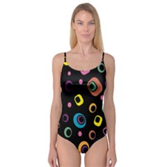 Abstract Background Retro 60s 70s Camisole Leotard  by Pakrebo