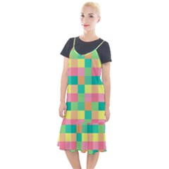 Checkerboard Pastel Squares Camis Fishtail Dress by Pakrebo