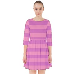 Pink Stripes Striped Design Pattern Smock Dress by Pakrebo